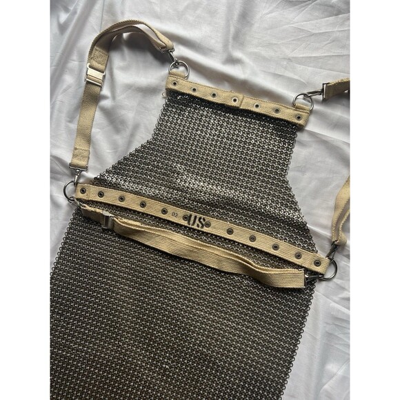 RARE VINTAGE CHAIN MAIL BUTCHER MEAT CUTTER APRON STEAM PUNK AUTHENTIC WW1 - Picture 3 of 13